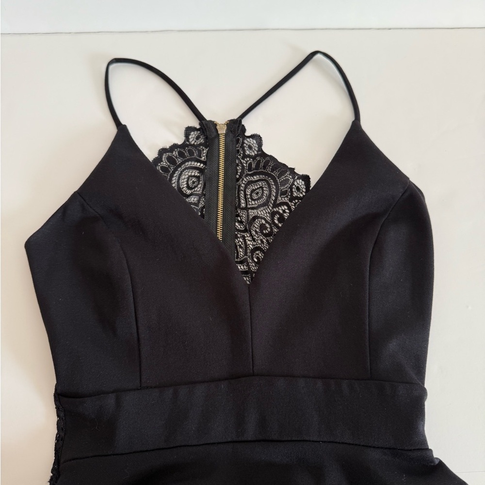 Windsor Holiday Black Lace Zip Back Spaghetti Strap Dress NWT - Picture 9 of 11